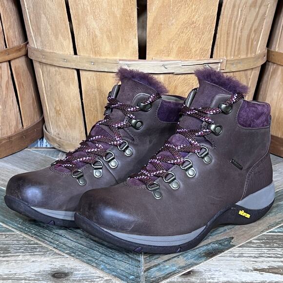 Dansko Chelsey Brown Leather Sheepskin Waterproof Winter Hiking Boot Women EU 37 - Picture 3 of 10